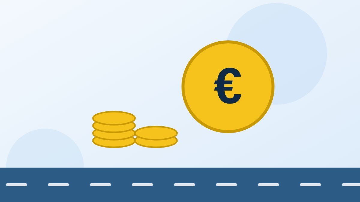 Euro coins for the cost of a Dutch licence
