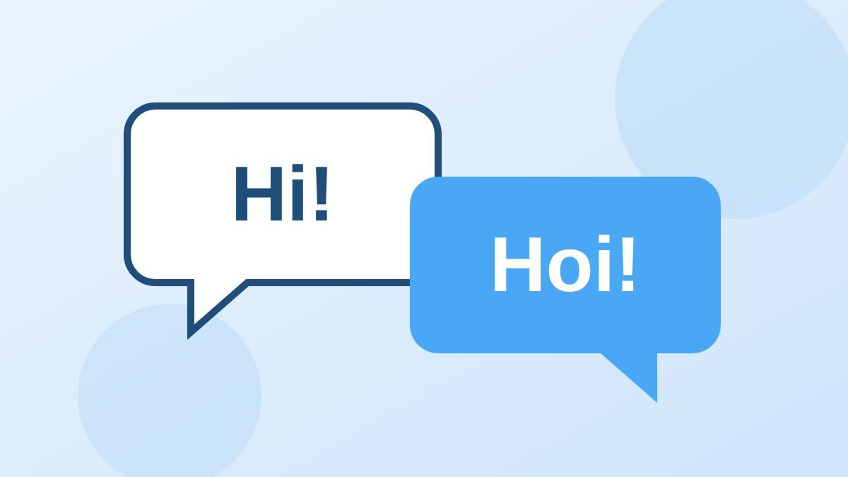 Speech bubbles saying Hi and Hoi