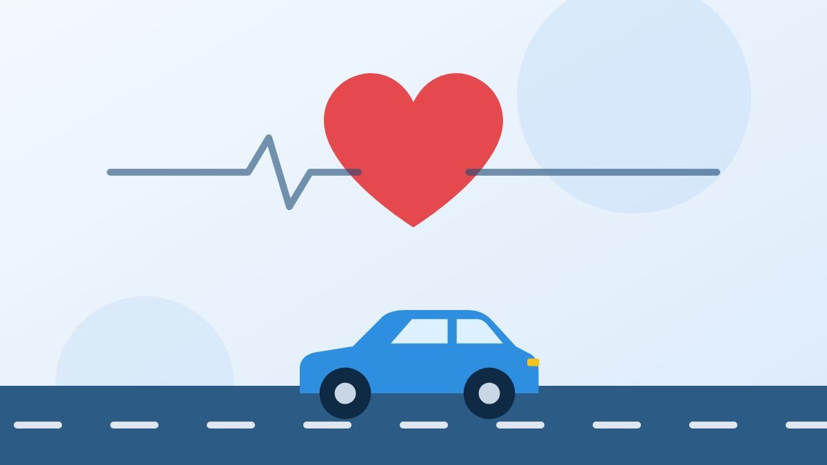 Auto met een hart en een rustige hartslag