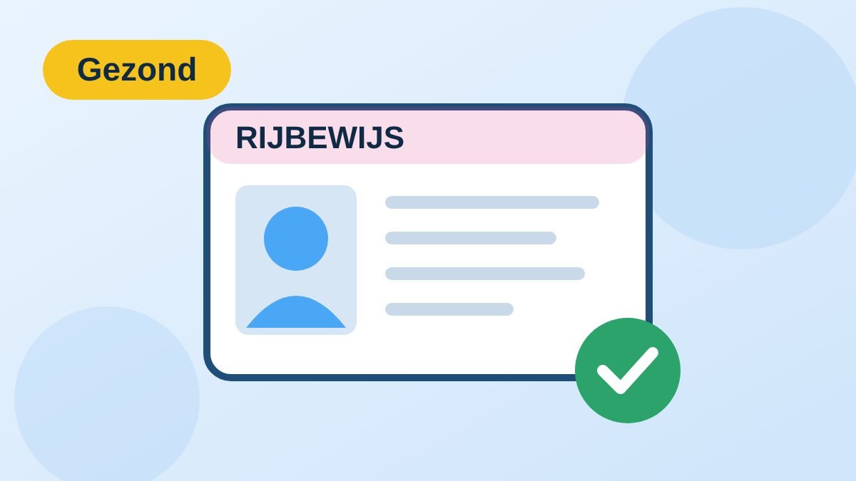 Rijbewijs met een groen vinkje