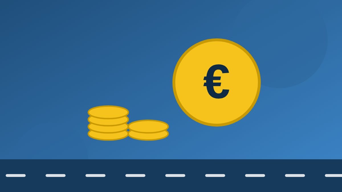 Euromunten als symbool voor de kosten van je rijbewijs